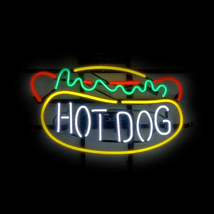 

Decorative Light Hot Dog Neon Light Sign Restaurant Beer Bar Wall Decor Party Hotel light Enseigne Lumineuse Handmade Glass Tube