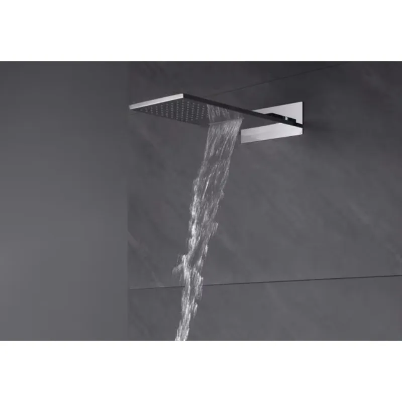 高級真鍮製壁掛け式三方向恒温レインフォール滝型隠しシャワーミキサーセット浴室シャワーシステム