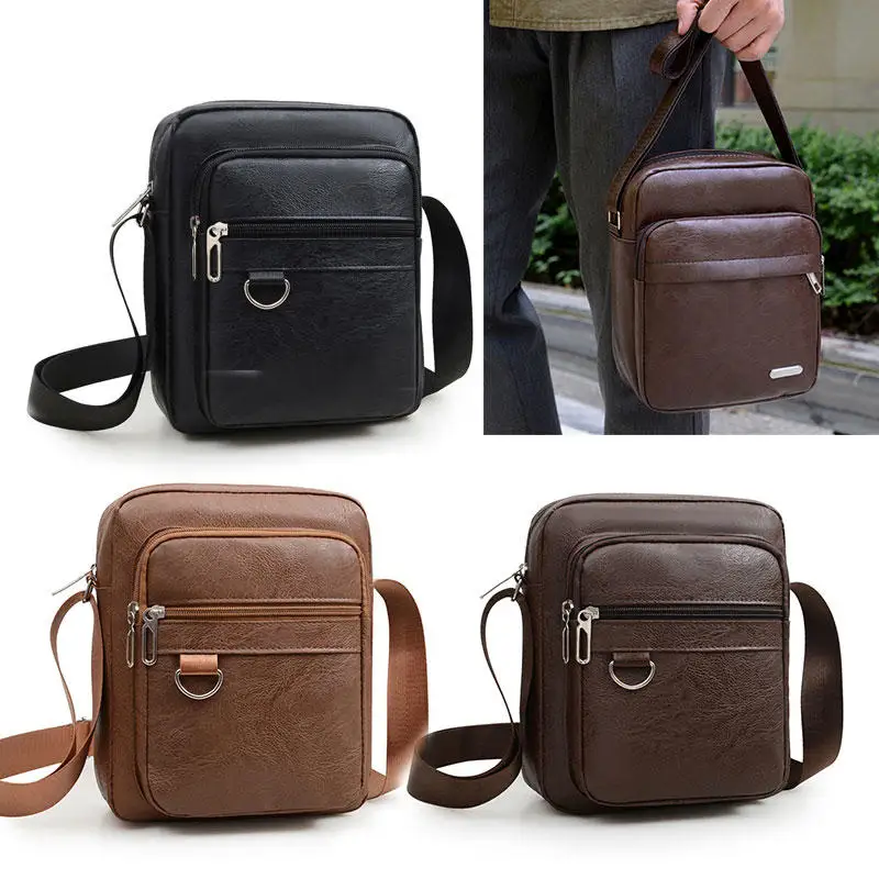 

Men Single Shoulder Bag Business Leisure Large Capacity Portable Handbag Multi Layer Waterproof For Male's Crossbody Bags