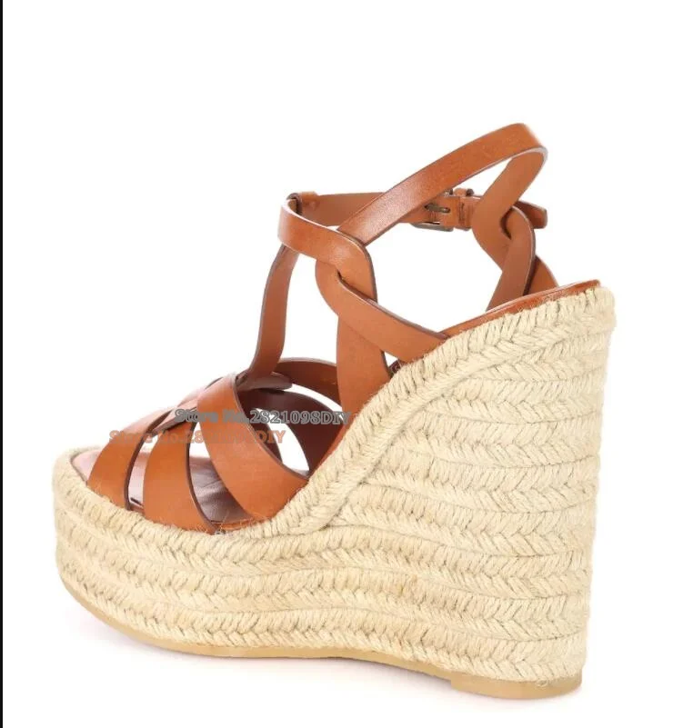 Tribute Wedge Espadrille Sandal Women High Heel Summer Dress Shoes Thick Platform Fashion Open Toe Ankle Wrap Summer Dress Shoes