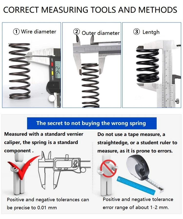 Weiyi Federstahl Y-förmige Druckfeder Stoßdämpferfeder Drahtdurchmesser 6,0 mm, Außendurchmesser 30-100 mm, Länge 30-300 mm – Detail 2