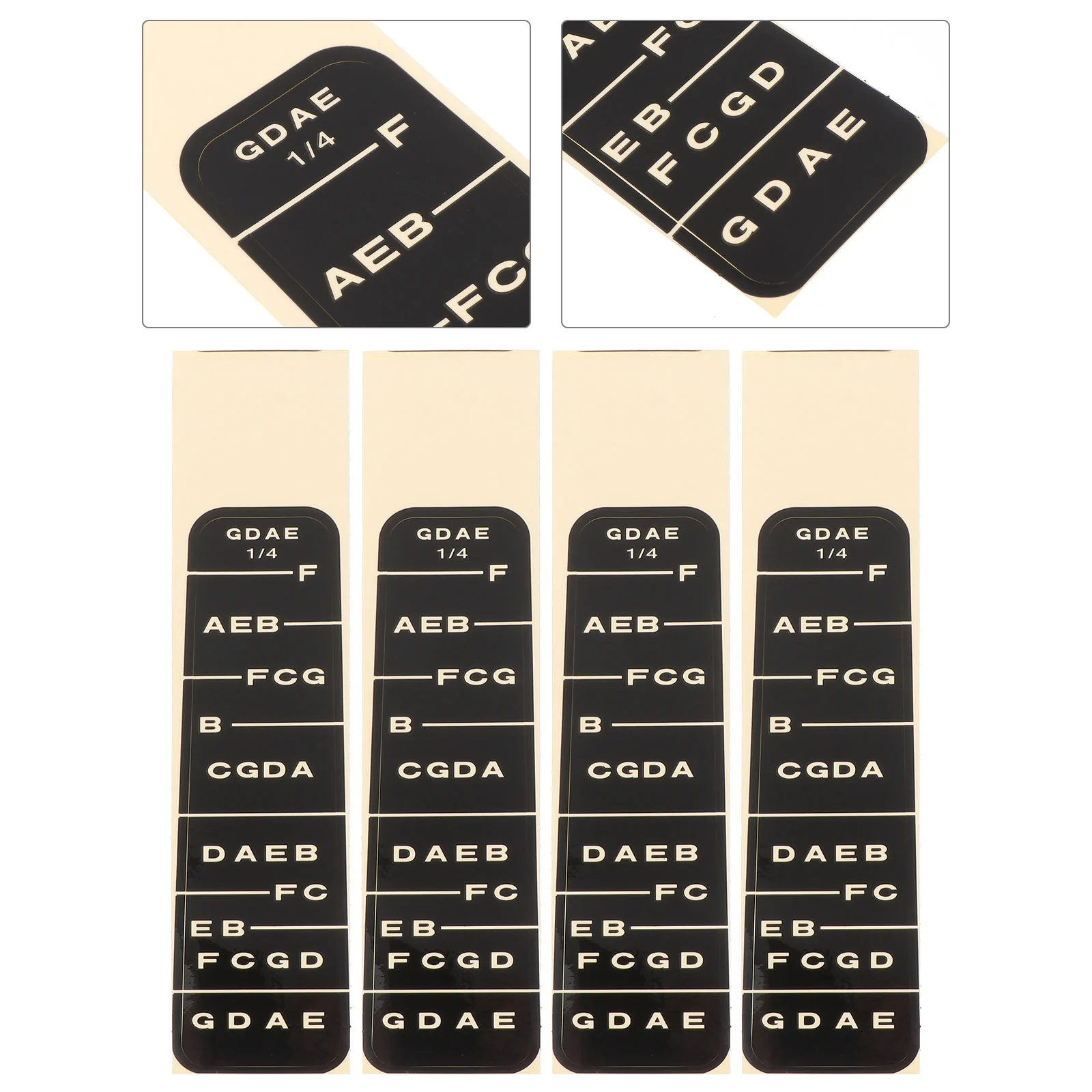 

4 Pcs Violin Scale Stickers Fretboard Notes for Decals Accessories Finger Guide Fingerboard Marker Intonation