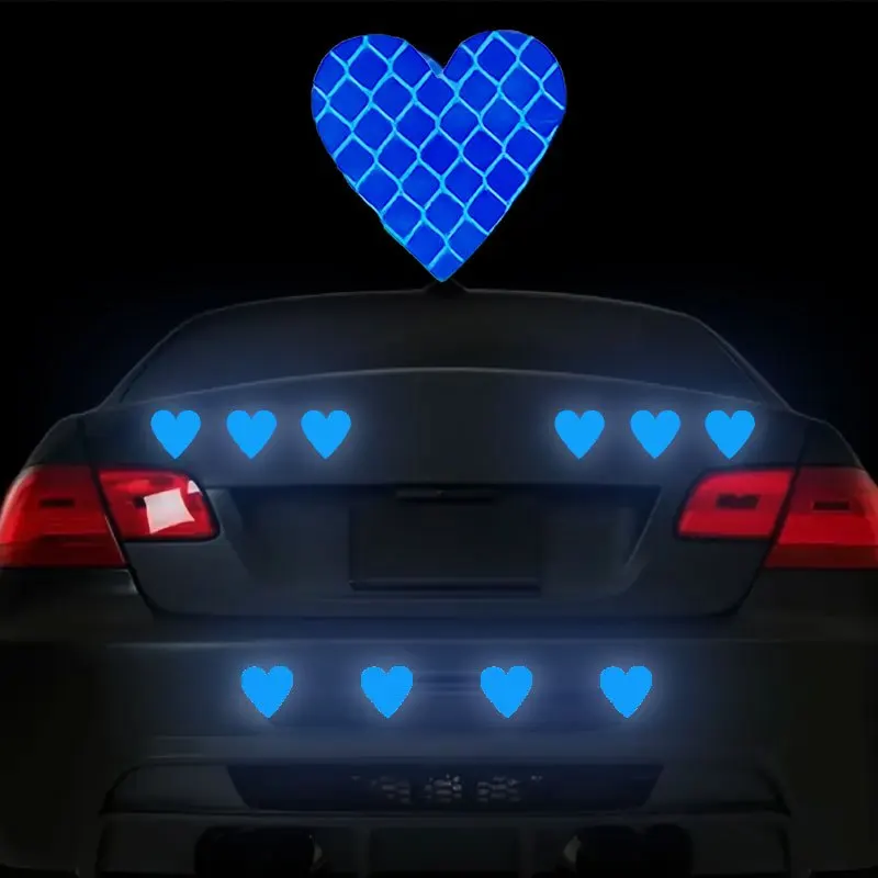 

Набор из 12 светоотражающих наклеек в форме сердца - водонепроницаемые виниловые наклейки для багажника и кузова автомобиля, универсальный декор