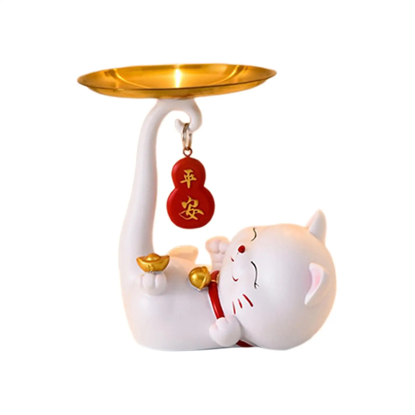 Table Statue Animal Sculptures Kitten Figurines for Bedroom Office Bookshelf