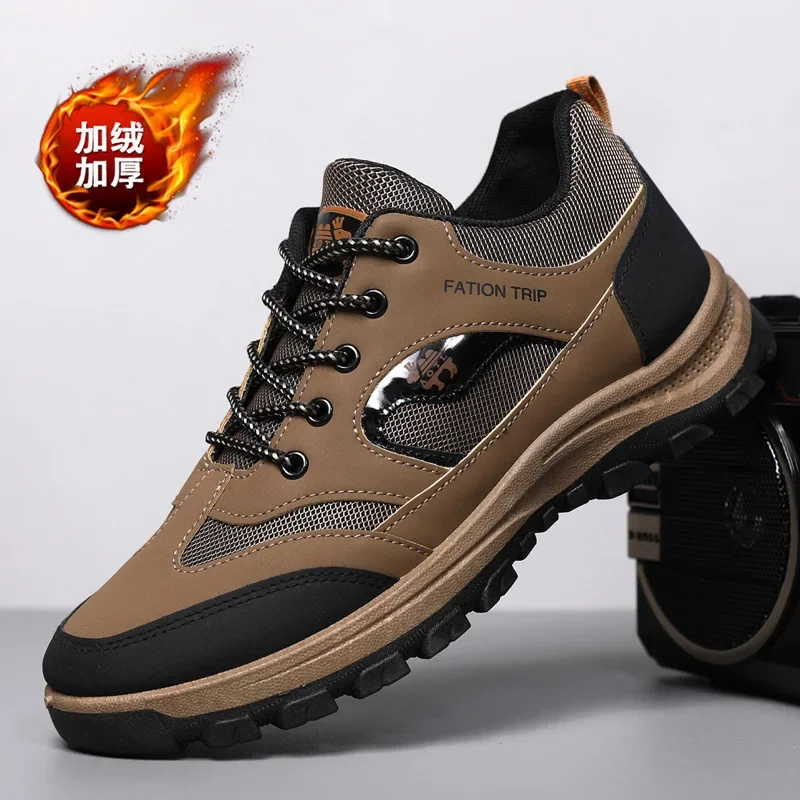 

Large size Winter men's hiking fashion casual shoes outdoor labor wear-resistant workwear shoes cotton shoes sneakers for men