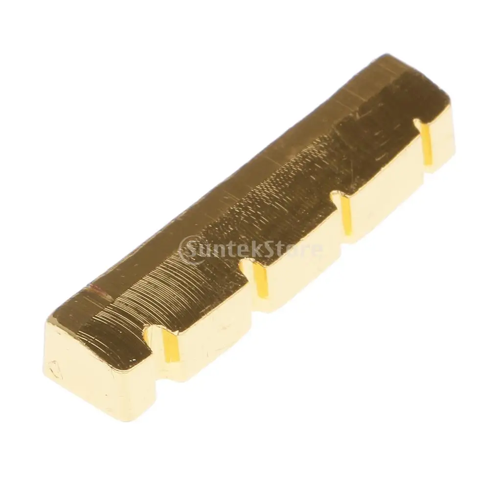 Tooyful Replacement Electric Bass Brass Slotted Nut Carved for 4-String Bass 38/42mm