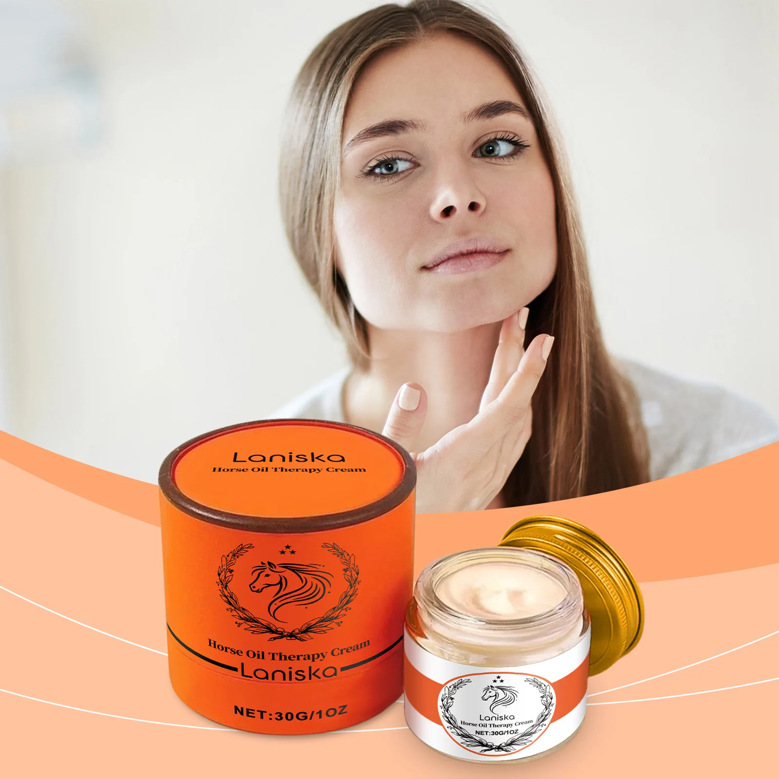 Crema terapeutica all'olio di cavallo – Crema viso idratante e riparatrice profonda per pelli secche, sensibili – Antietà, nutriente