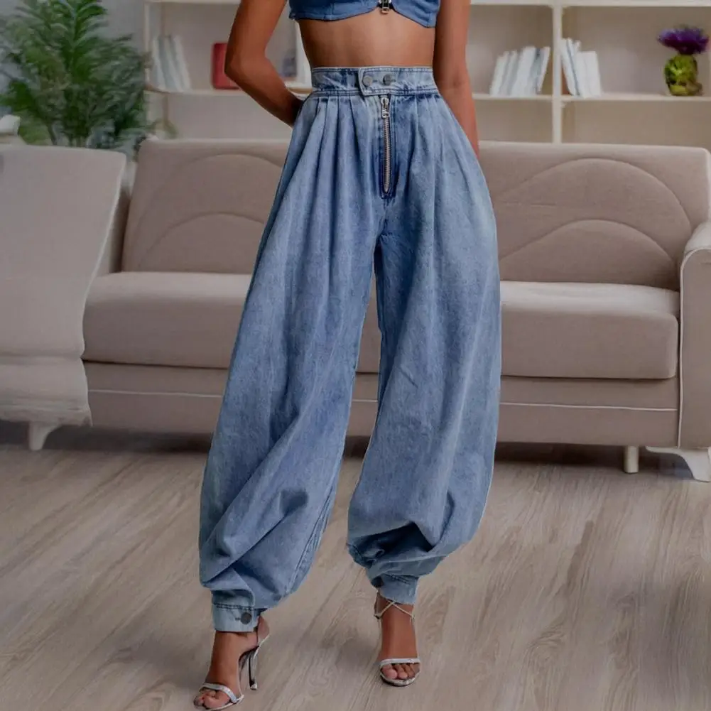 High Waist Wide Leg Thin Ice Silk Jeans Women Summer Loose Fit Large Size Straight Cut Floor Length Pants Korean Style