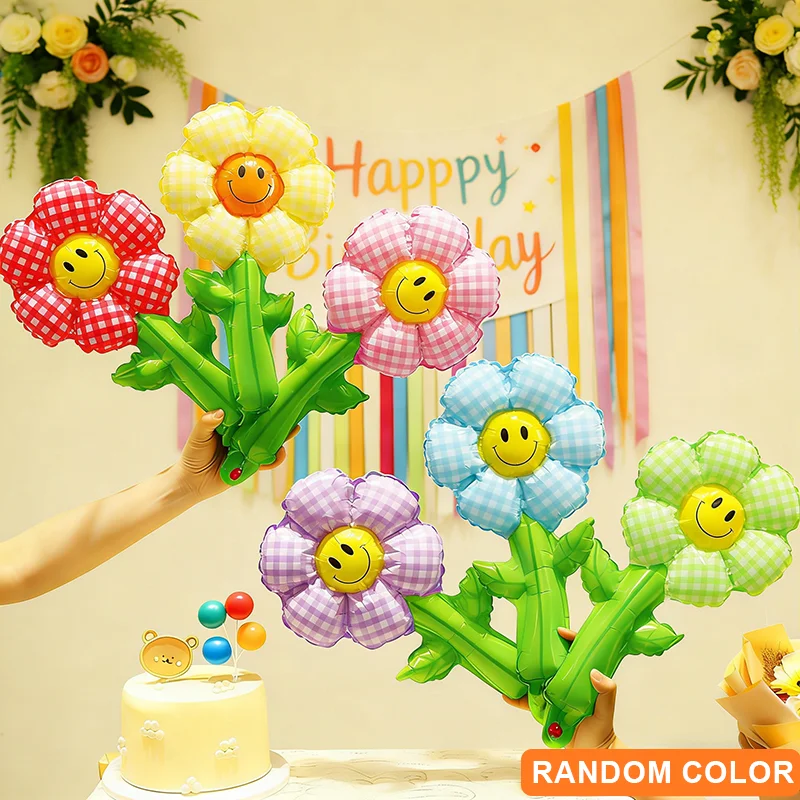 30 Gänseblümchen-gestreifte Handballons, Partyballons, Geburtstagsballons, Dekorationen für Gartenveranstaltungen, geeignet für Geburtstage – Detail 2