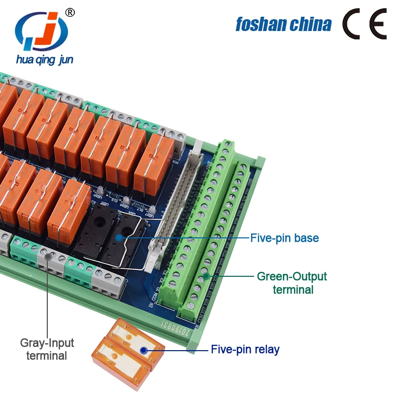 Huaqingjun 32-Channel Taike Relay Module 1NO 1NC 12A 250VAC SPDT Relays for PLC
