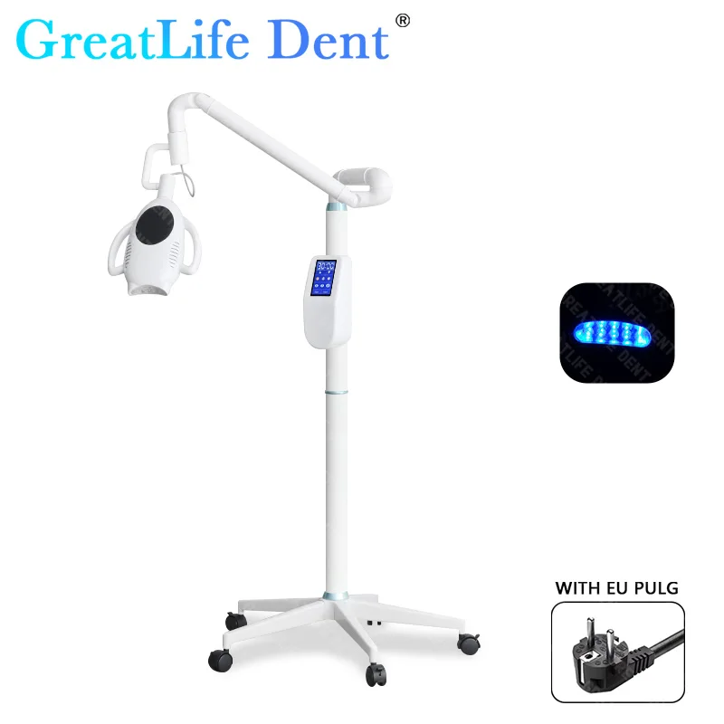 Beweegbare 3 Kleuren Tandheelkundige Tanden Whitener Machine 60 W Touch Screen Tanden Whitening met 10 LEDS Lamp Kralen Bleken lamp