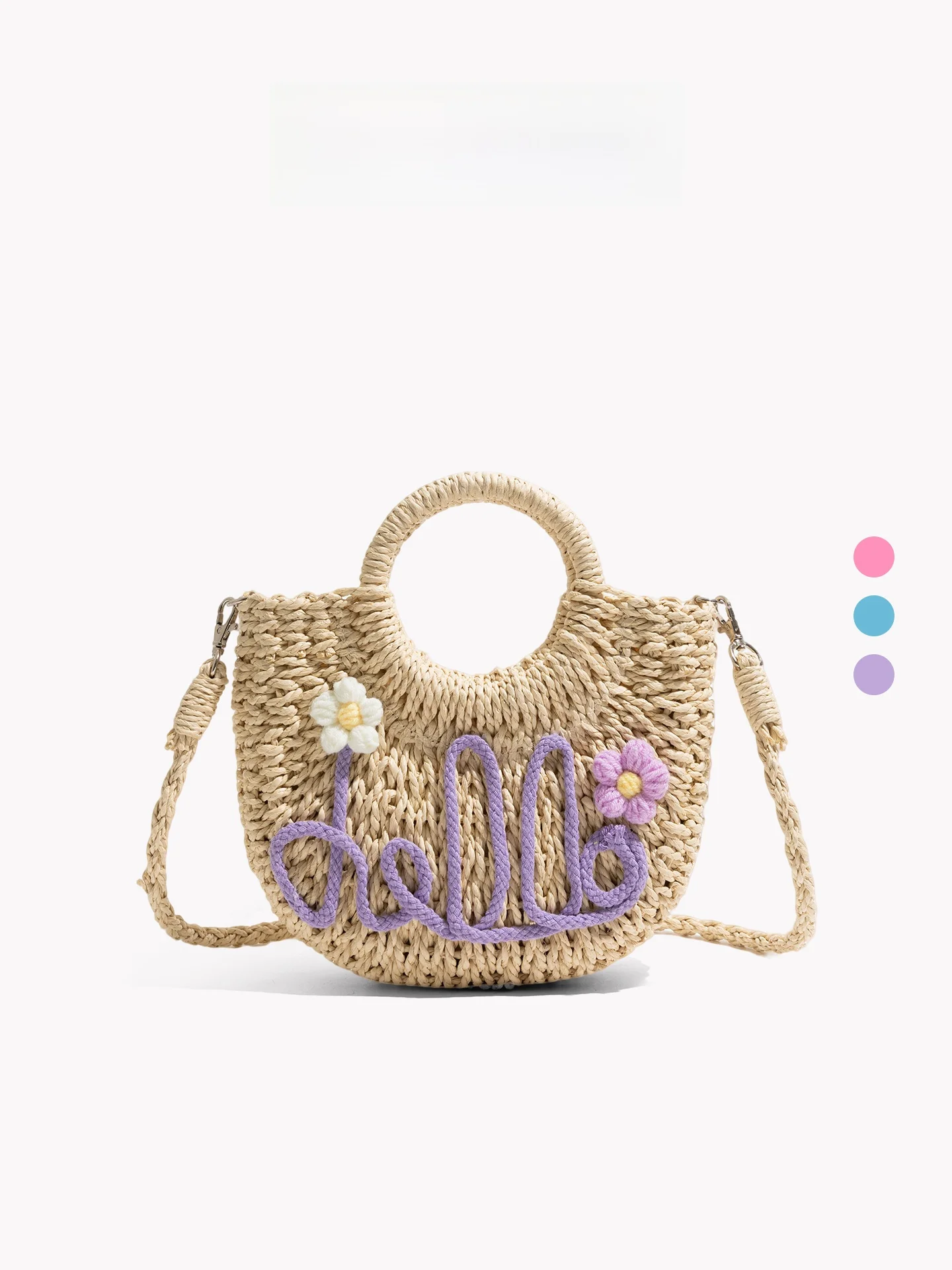 

Summer Vacation Style Orange Girl Grass Woven Basket Crossbody Bag Beach Holiday Beach Sand Style Shape Medium Size