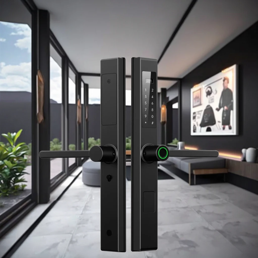 

Умный биометрический дверной замок с отпечатками пальцев, автоматический цифровой замок, стальная алюминиевая дверь, умный замок для отеля, ручка