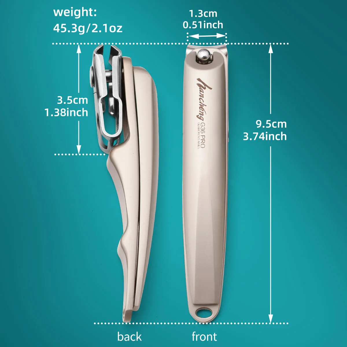 1PCS G36 PRO nail clippers high quality stainless steel nail clippers anti-splitting rotary type convenient quick sharp nail cli