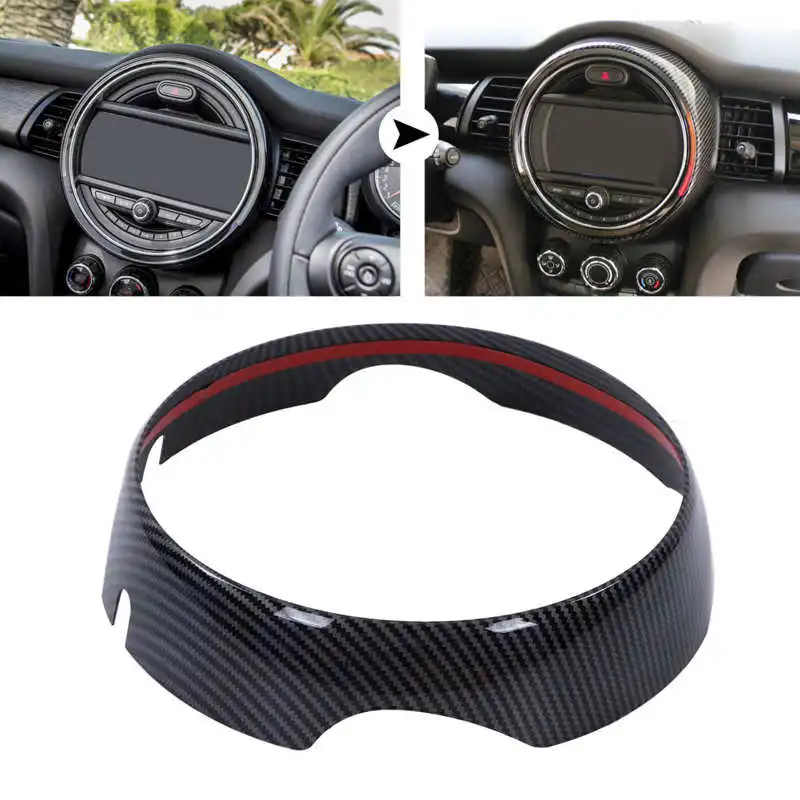 6.5in Carbon Fiber Style Navigation GPS Screen Cover Trims Replacement for Mini Cooper Hatchback F55 F56 F57 2014-2021