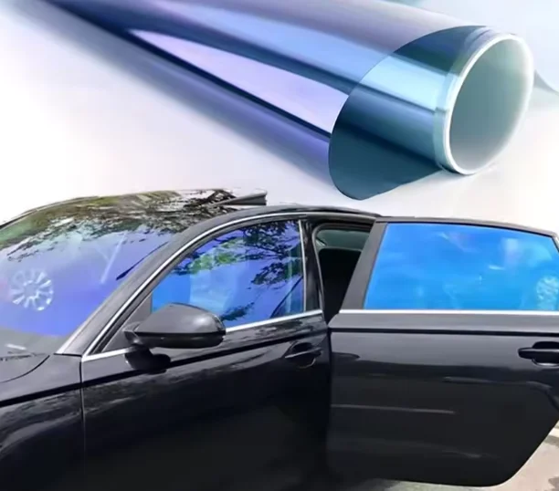 Color Changing Auto Film Chameleon Blue PET Car Window Tint Anti Yellowing Anti Scratch UV Blocking No Glue Residue