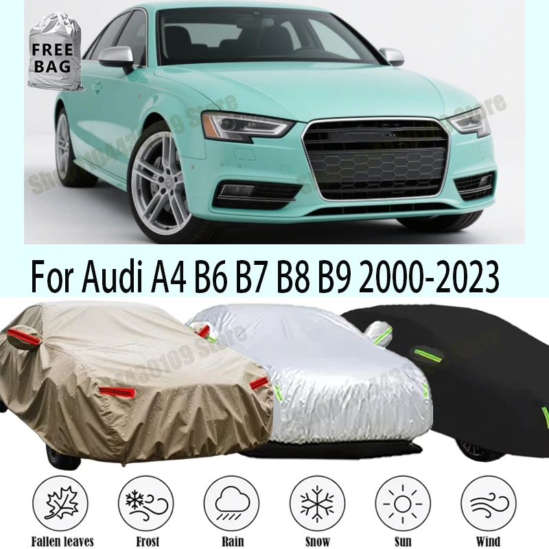 

For Audi A4 B6 B7 B8 B9 2000-2023210T Polyester All-Weather Outdoor Car Cover Waterproof Anti-UV Dustproof Exterior Protection