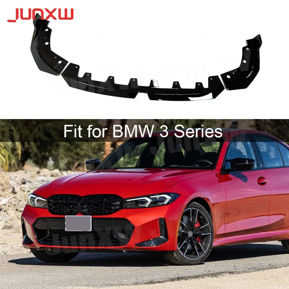 

High Quality 3PCS ABS Black Front Bumper Lip Spoiler For Bmw G20 G28 M340i 2023+ Car Exterior Decoration Facelift Accessories