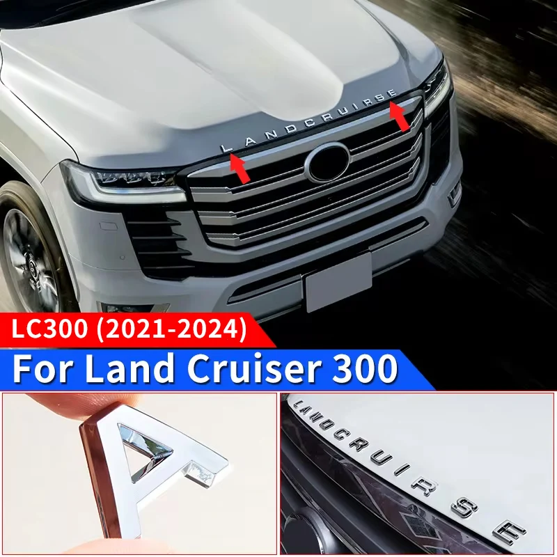 For Toyota Land Cruiser 300 LC300 Engine Cover Decoration Land Cruiser Logo Modification Accessories FJ300 Cover Letter Sticker