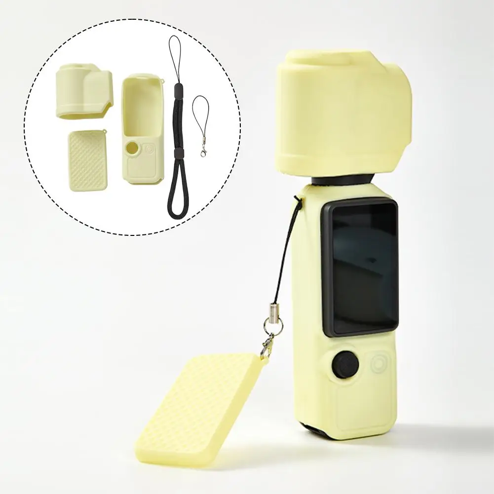 For DJI Pocket 4 Gimbal Cover Silicone Case Screen Protector Shockproof Anti-Scratch Precise Cutouts Full Body Camera Accessory