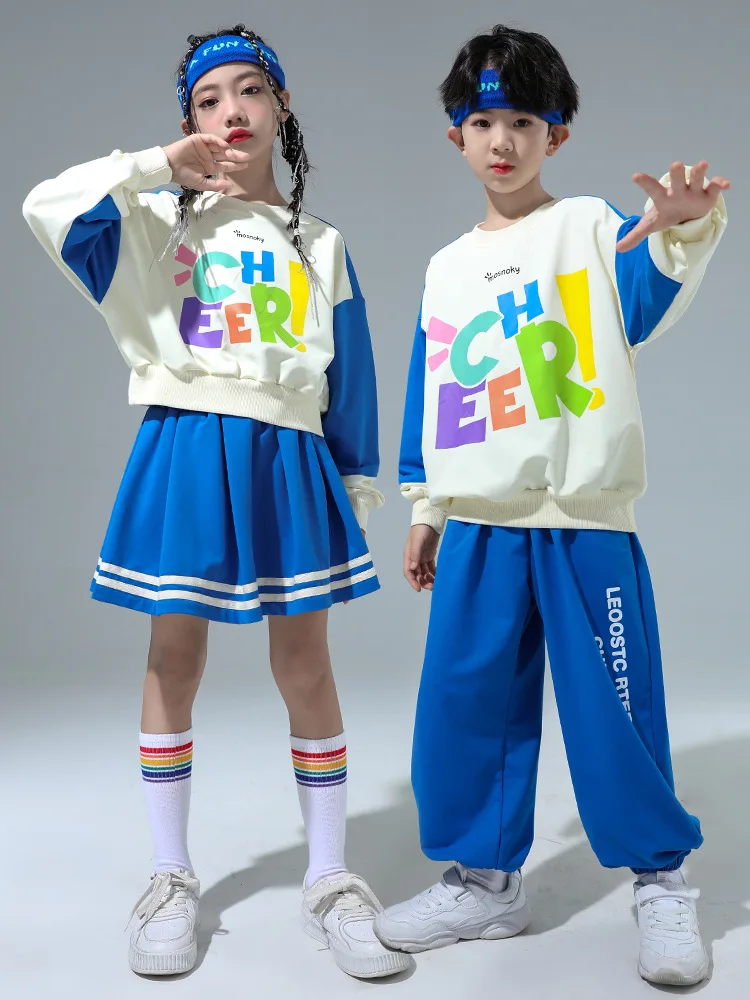 Kinder Street Dance Setup Kinder Kostüm Jungen Mädchen Kindergarten Grundschule Junior Cheerleading Sportuniform