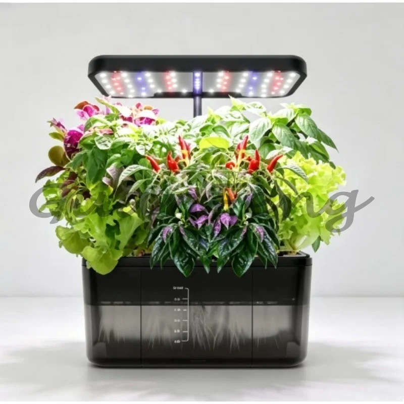 Intelligent indoor hydroponic planting system, soilless hydroponic seeder with light frame