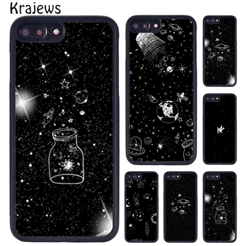 Krajews space planets Sun Moon Astronaut Phone Case For iPhone 16 15 14 XR XS 11 12 mini 13 Pro MAX Plus cover coque