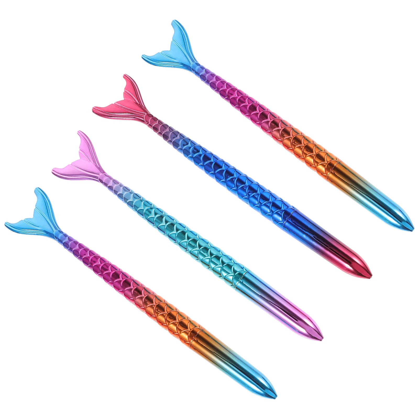 

4 Pcs Mermaid Pen Students Ink Pens Portable Writing Ballpoint Liquid Shape Studying Stationery Plastic Child