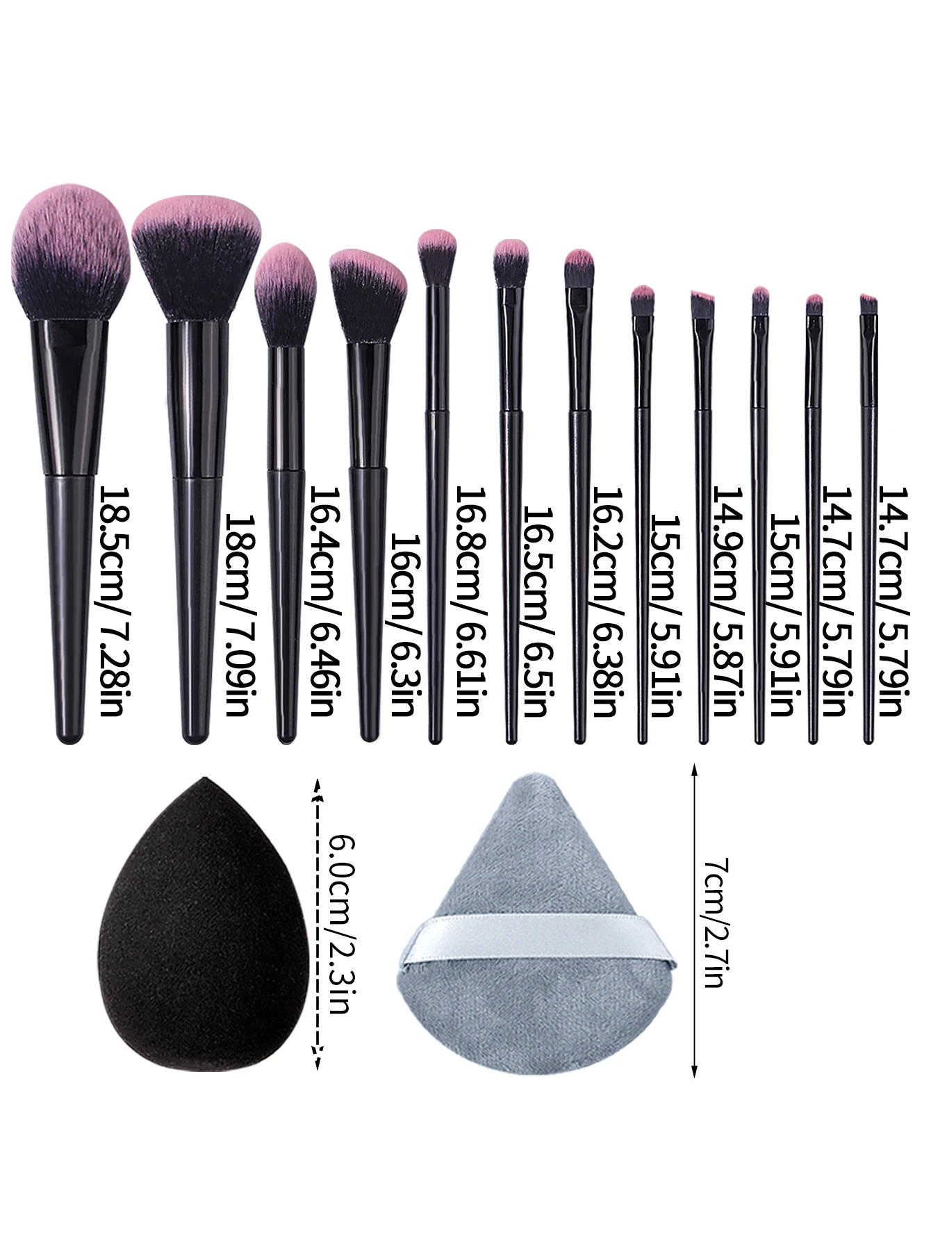 16-teiliges professionelles Make-up-Pinsel-Set – weiche, flauschige Kosmetikpinsel für Foundation, Puder, Lidschatten und Verblenden, Beauty-Tools – Detail 7