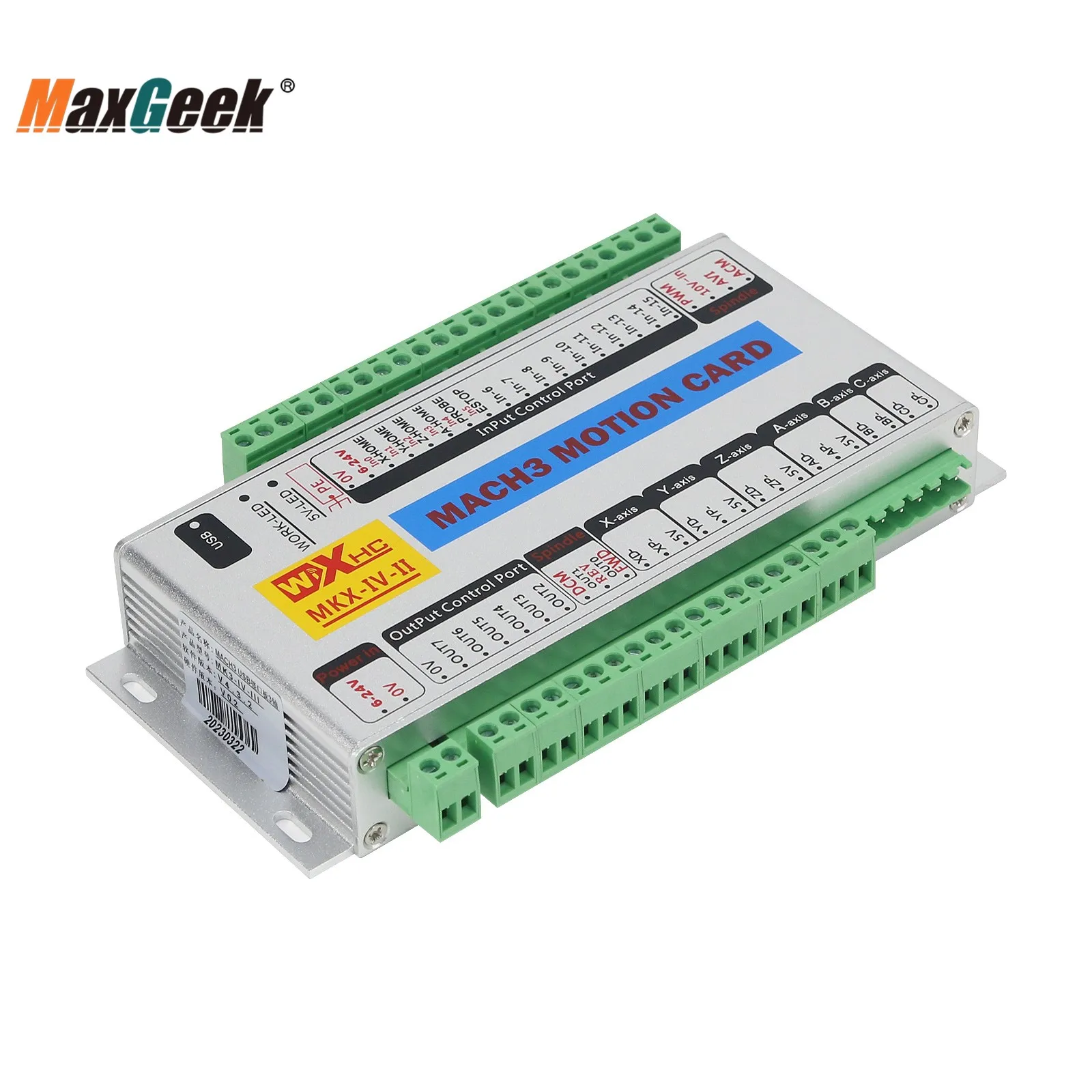 Maxgeek MK4-IV Mach3 Motion Card 3 Axis 4-Axis USB Motion Controller 2MHz CNC Breakout Board For Window 7 10