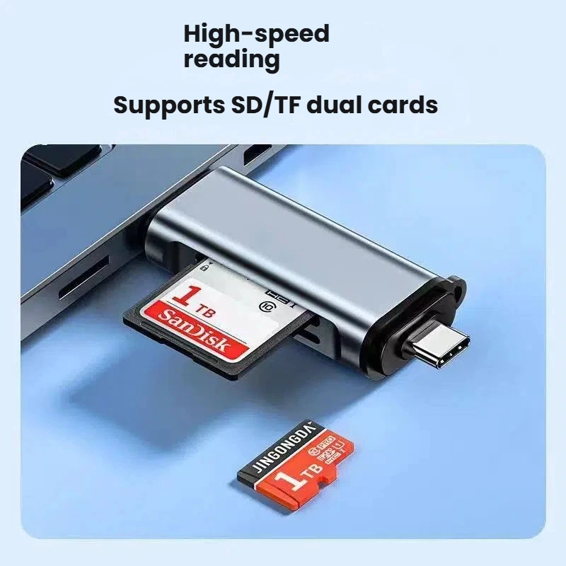 Lector de tarjetas USB/tipo-c lectura multiinterfaz cámara ccd grabadora SD/TF