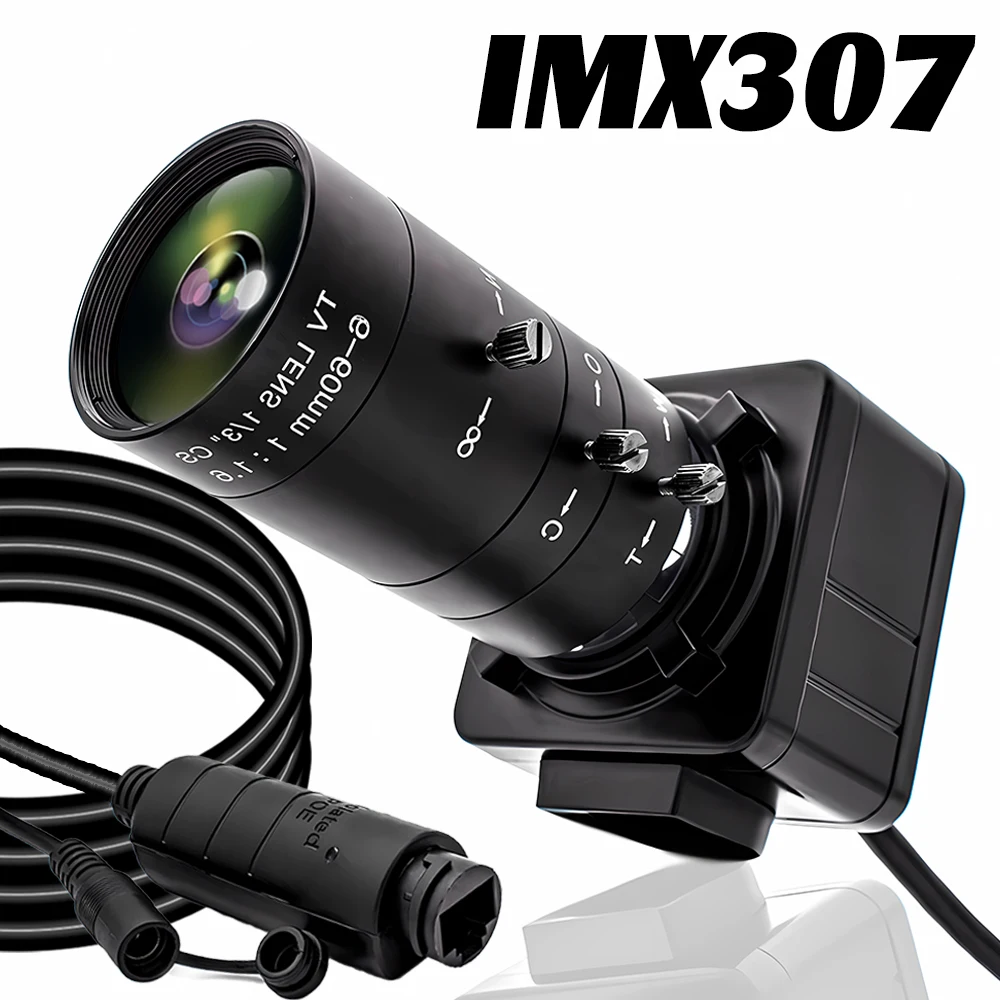 WGWK 1080P 60FPS IP Camera Module 2MP IMX307 CMOS Ultra Low-illumination 6-60mm Varifocal Lens RTSP Onvif POE Security Webcam