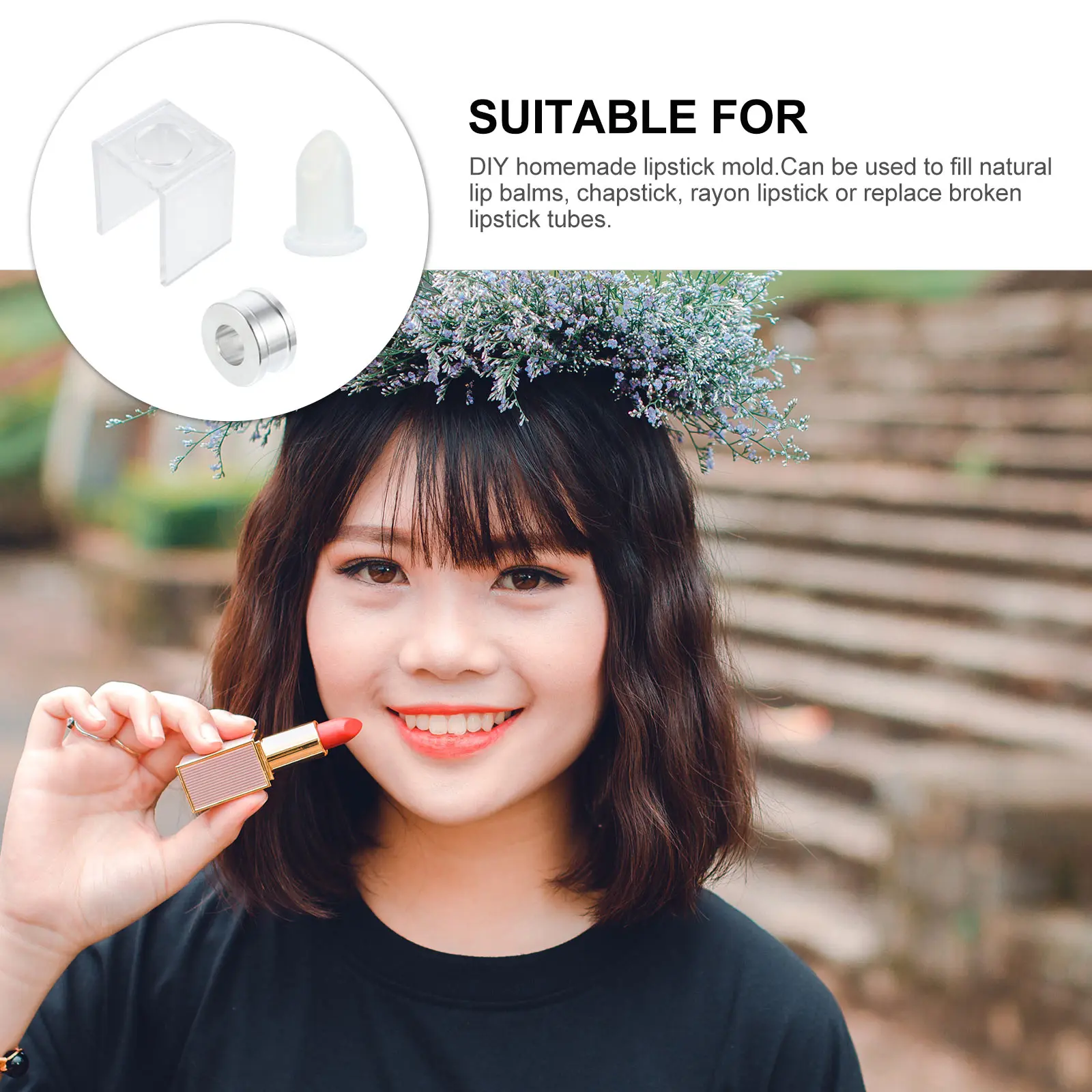 

2 Sets Lipstick Mold Bracket Making Accessory Inflatable DIY Silica Gel Silicone Self- Made