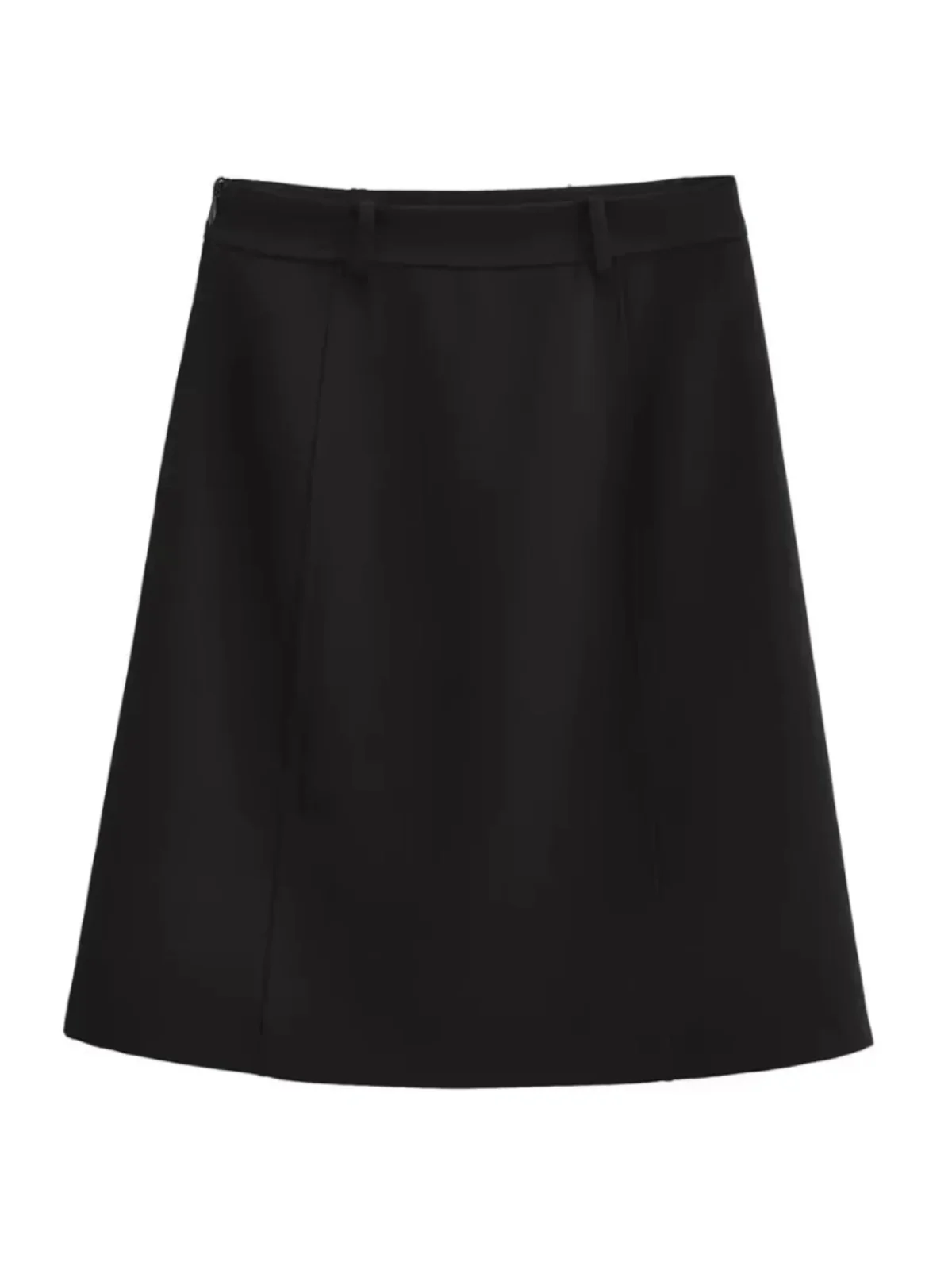 Roze Hoge Taille A-lijn Midi Rok Afslanken Cross Bedekkende Rechte Rok Veelzijdige Mid-Lengte f Body Rok voor Vrouwen