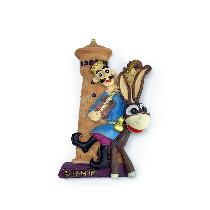 

Xinjiang3d3D Cartoon Afanti Donkey Cultural Creative Magnetic Fridge Magnet Travel Souvenir Decoration Gift