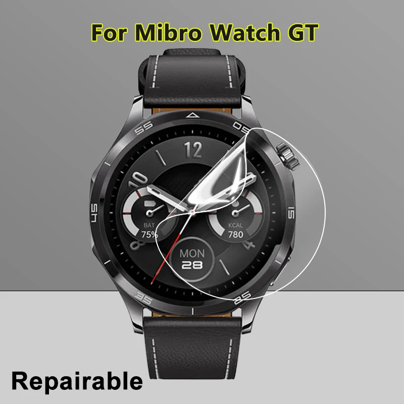 

Ultra Slim Screen Protector For Mibro GT Smart Watch Transparent Anti Scratch Soft Repairable Hydrogel Film -Not Tempered Glass