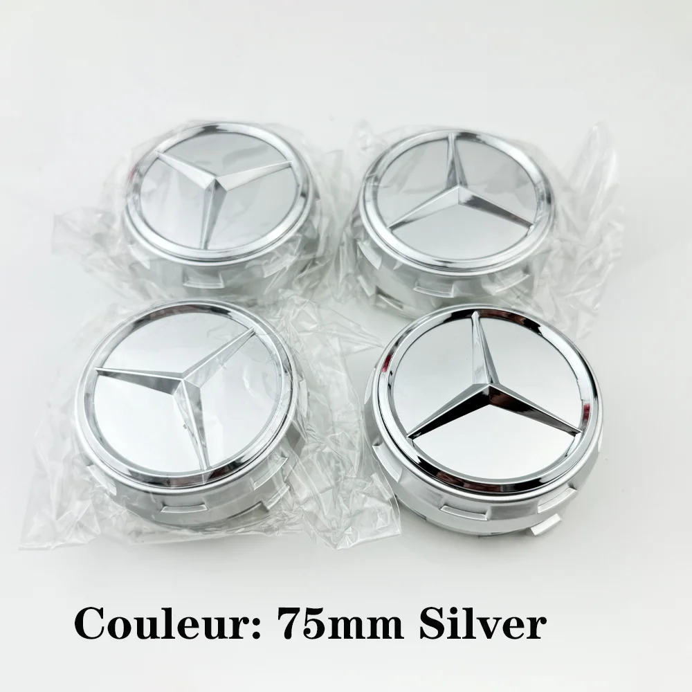 Car silver Red 4pcs 75mm Wheel Center Hub Caps 4Pcs For Mercedes Benz AMG A0004000900 W212 W205 W204 W211 W213 Accessories