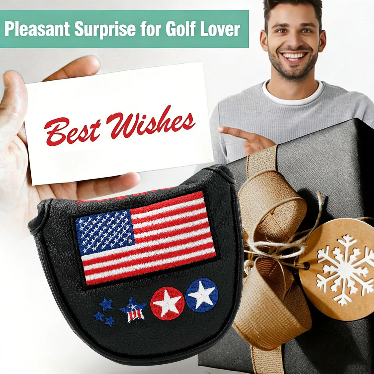 1pc Pattern Design Putter Headcover: Add Style to Your Golf Clubs Waterproof Leather Material Golf Accessories image 6