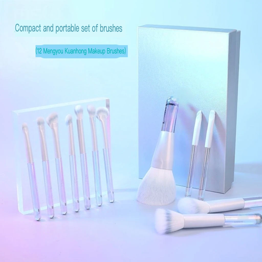 12 Pieces Neon Makeup Set, Full Set Of Point Powder Blusher Concealer Eye Shadow Brush Tools