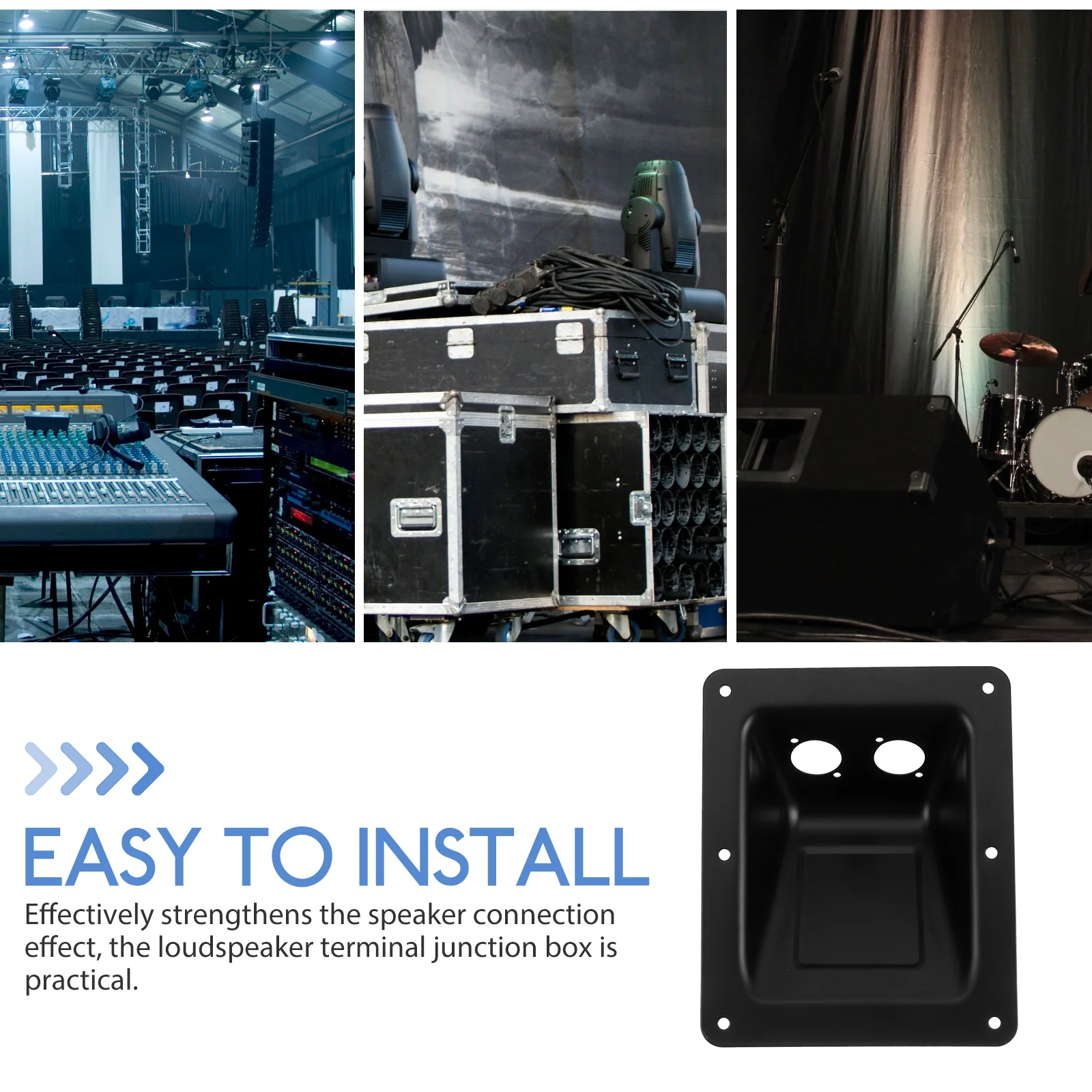 

Junction Iron Square Base Speaker Accessory 141x170mm Black Speaker Wire Wall Plate Loudspeaker Accessory Durable