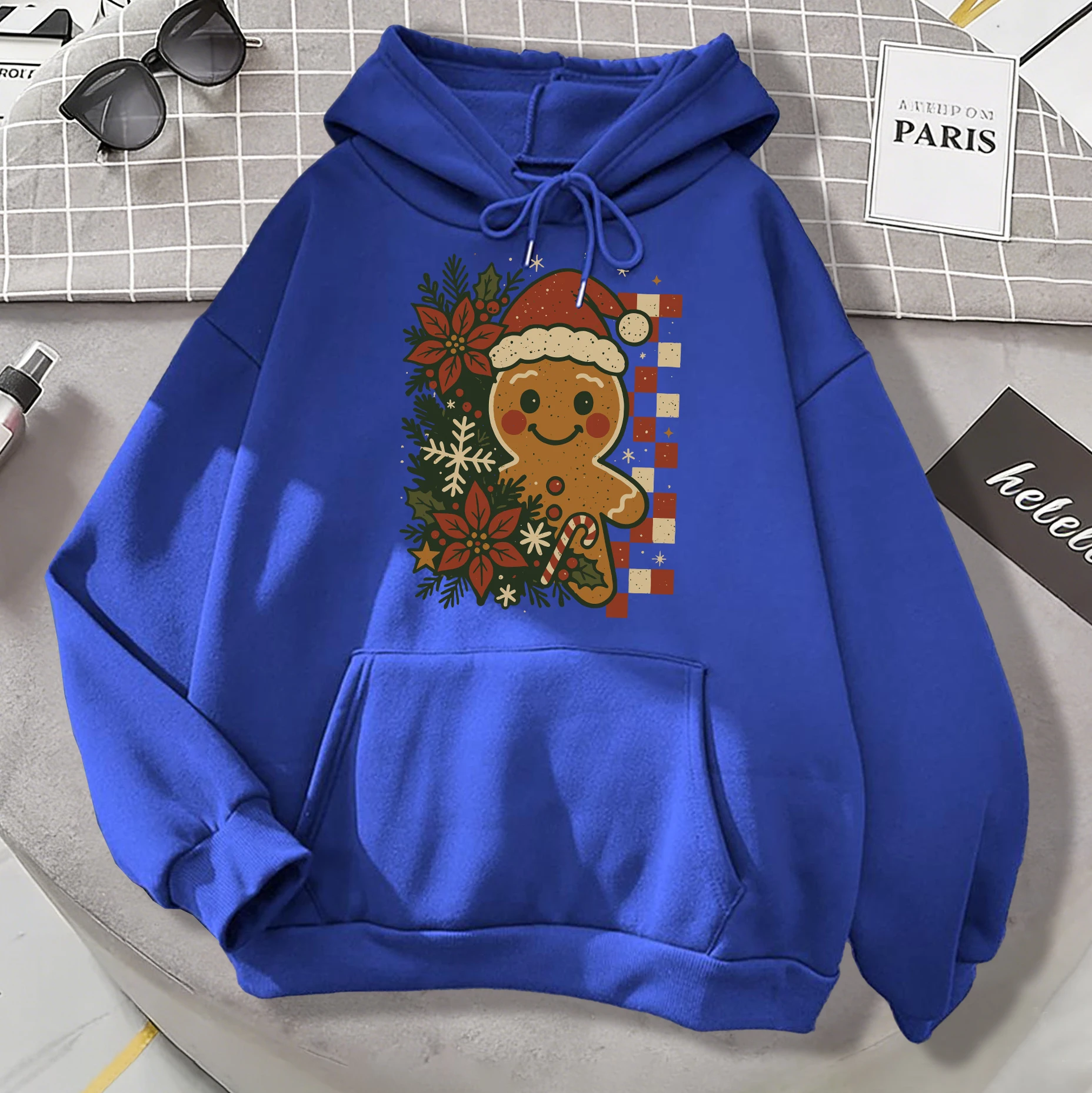 

Мужской пуловер с принтом «Куки» с Рождеством, мягкая толстовка в стиле хип-хоп, винтажные свободные толстовки унисекс, флисовая теплая одежда