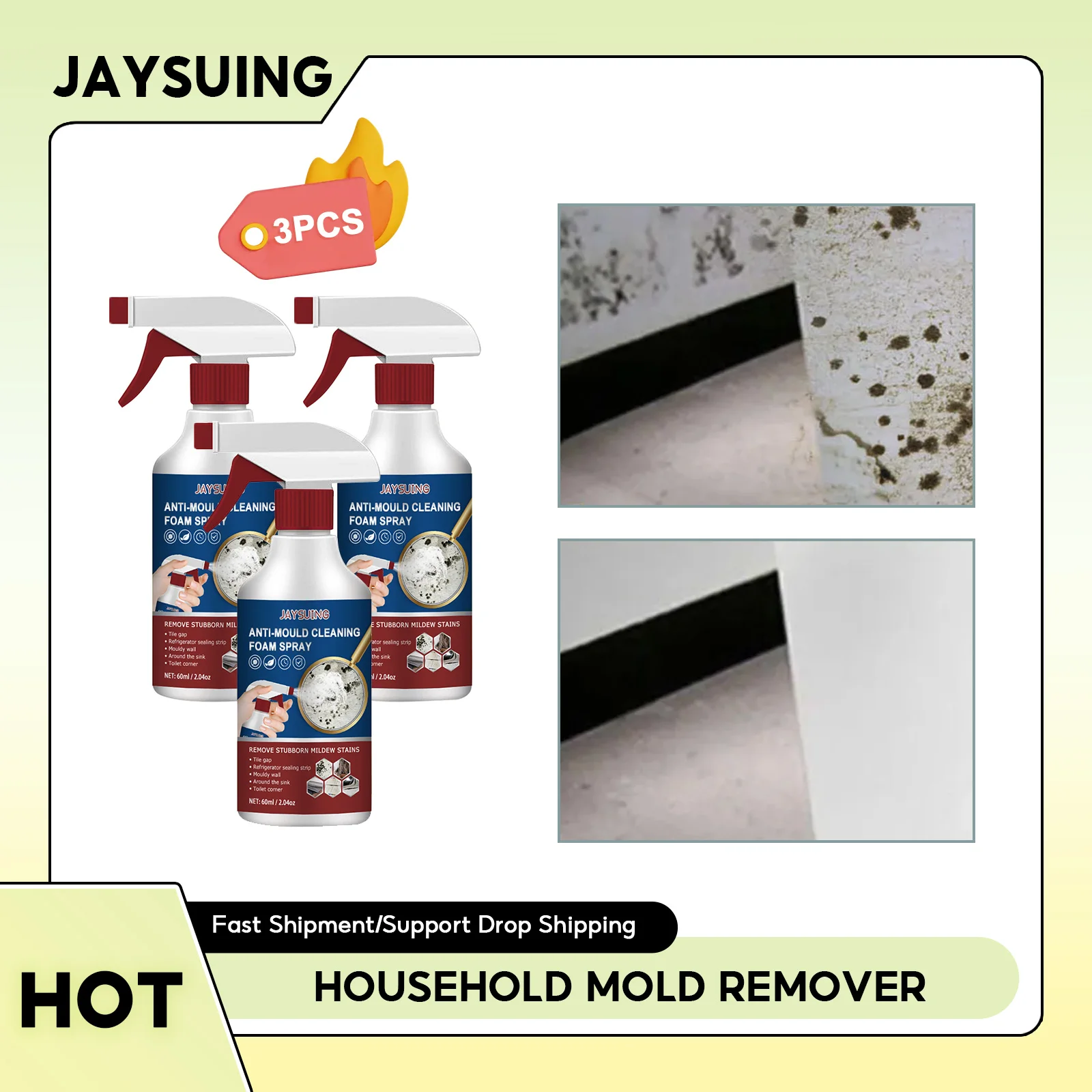 Household Mold Remover Spray Ceiling Mildew Cleaning Agent Wall Floor Mould Stains Remove Multifunctional Wall Tile Mold Cleaner