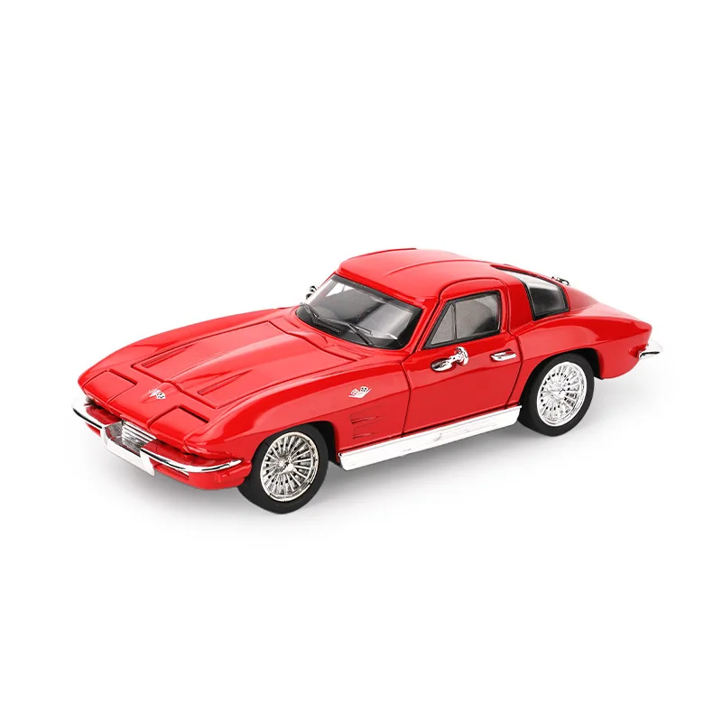 

Металлическая литая модель суперкара Chevrolet Corvette C2 в масштабе 1:32, модный предмет интерьера и украшение для рабочего стола, подарок на день рождения для мальчика