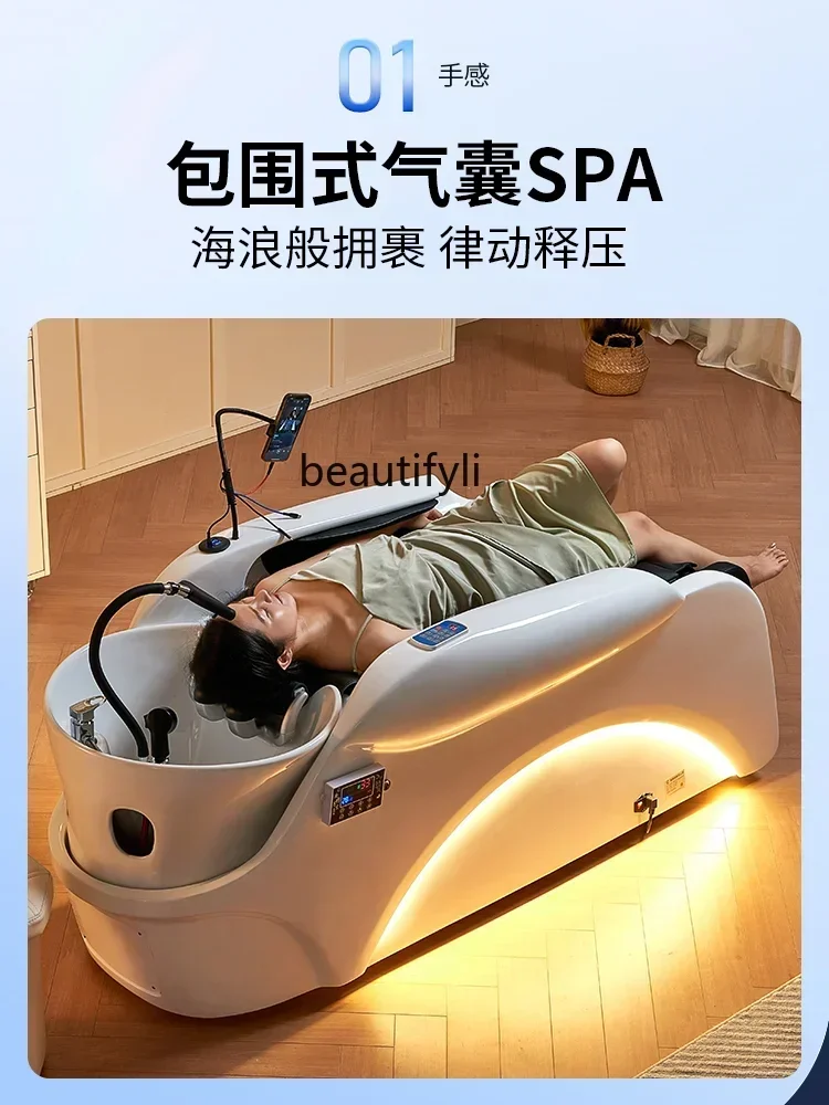 ss 8350 Electric Intelligent Massage Shampoo Bed Barber Shop for Hair Salon Hairdressing Shop Head Treatment Water Circulation S