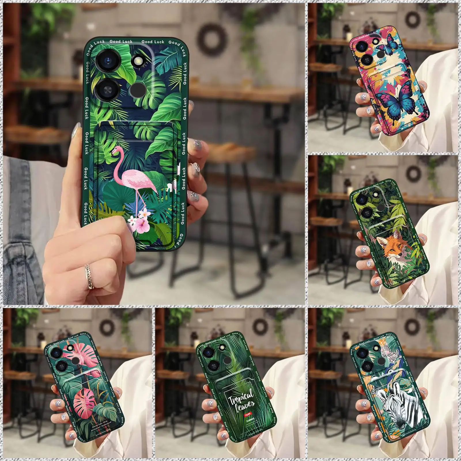 

Cover Anti-dust Phone Case For Itel A18S Anti-knock Back Cover Full wrap Soft case Cute Card sleeve TPU Durable Cartoon
