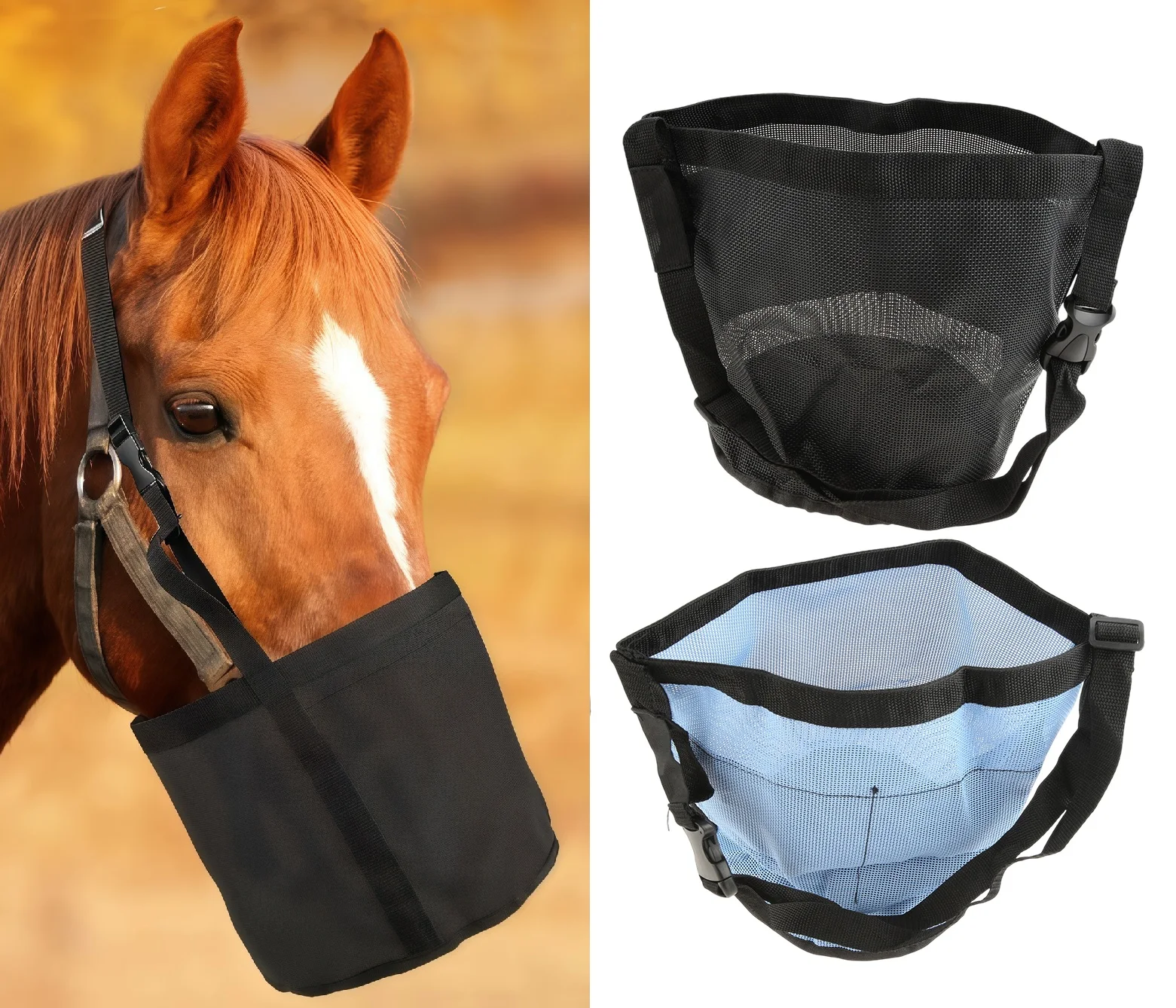 Mesh Feeder Bag - 2 Bolsas de Alimento para Caballos,