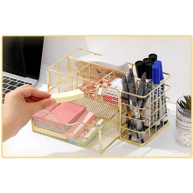 Compact Nordic Metal Drawer Organizer for Home, Office, Kitchen, Bathroom - Multi-Purpose Storage for Cosmetics, Stationery, Acc