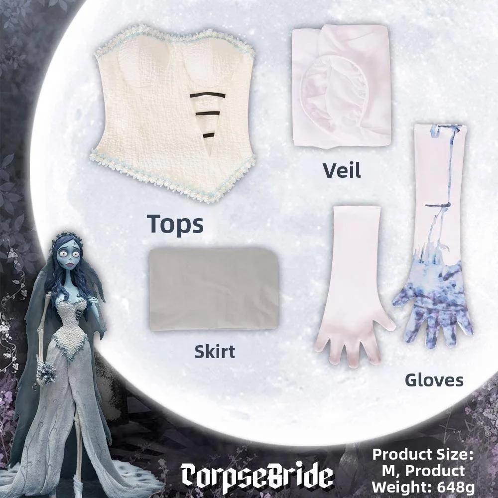 

Zombie Bride Halloween Costume Skirt Wedding Dress Role-playing Cosplay Victorian Ghostly Gown Women's Traditional Ethnic Wear