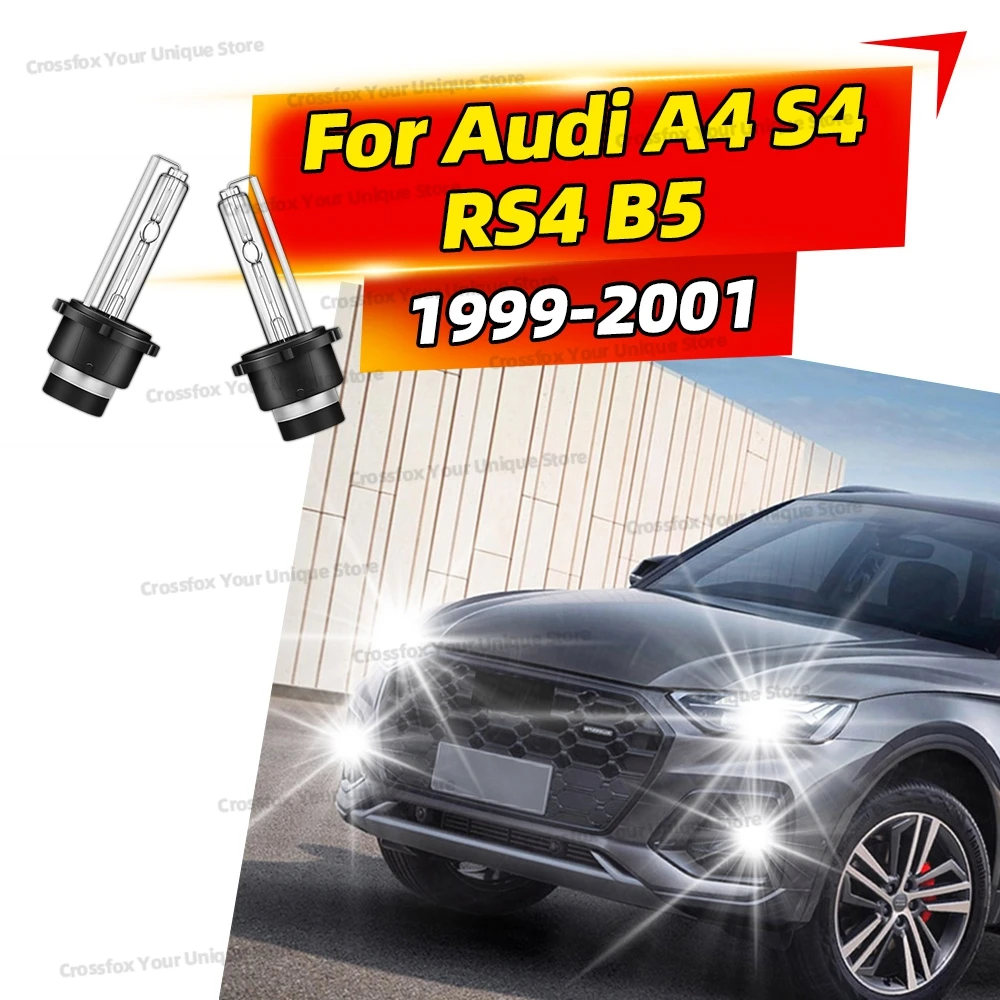 

2x передние фары для Audi A4 S4 RS4 B5 1999 2000 2001 HID ксеноновые фары D2S 6000K 8000K 10000K 35W 12V
