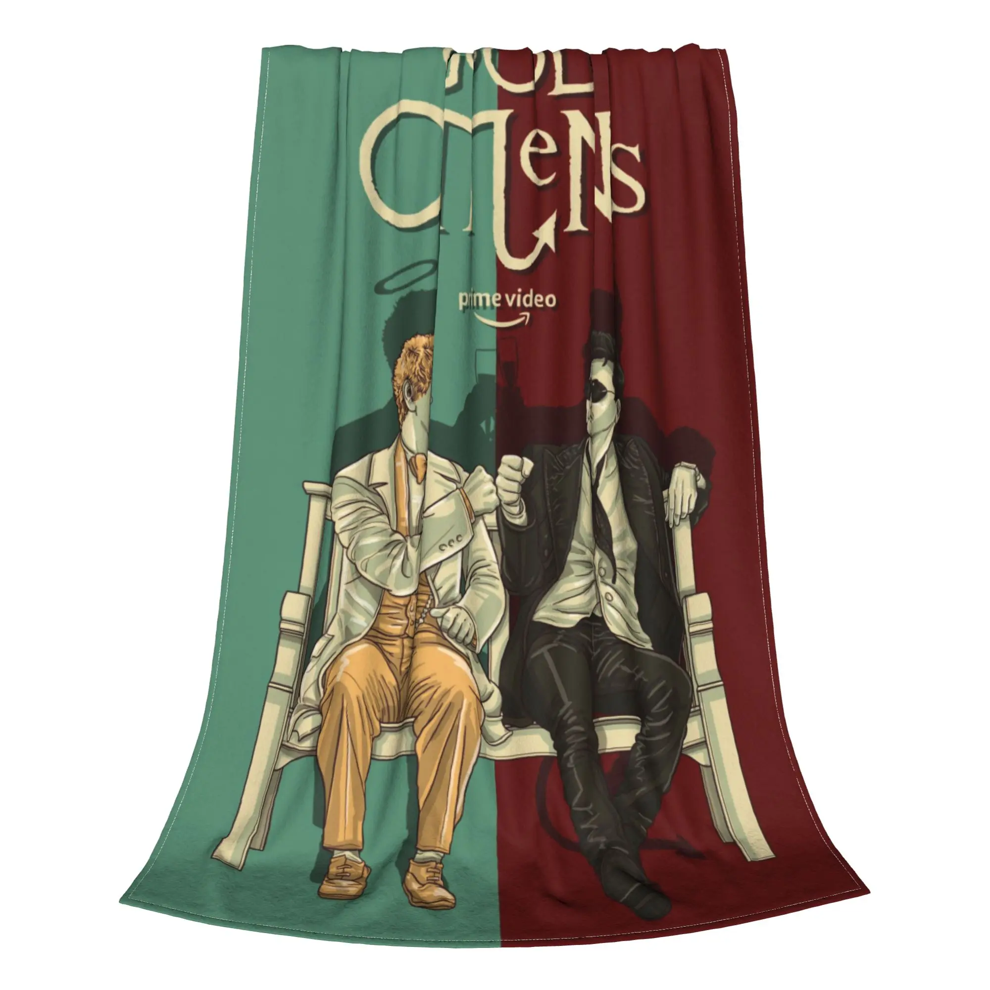 Good Omens Blanket Spring Autumn Good Omens  Breathable Thin Throw Blankets For Sofa Couch Bedding Throws